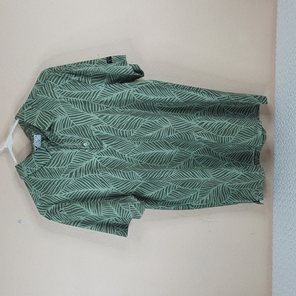 Yatta mens Golf Polo Small. Green Leave Pattern. Performance 4way Stretch - Picture 1 of 16